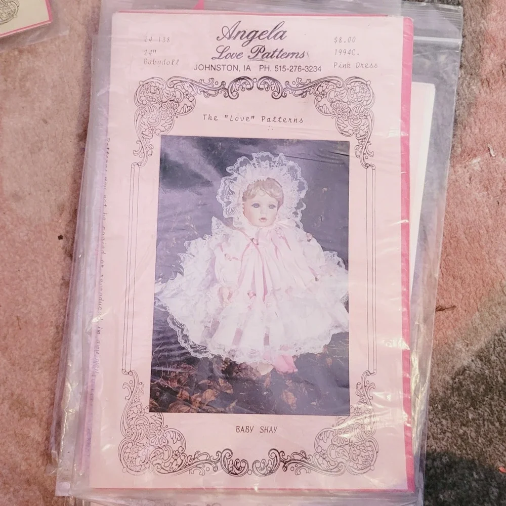 6 Vtg Angela Ecoriatti Custom Doll Fashion Patterns Lot Love Carlisle Collection